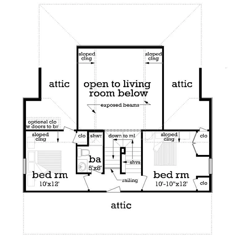Upper level floor plan